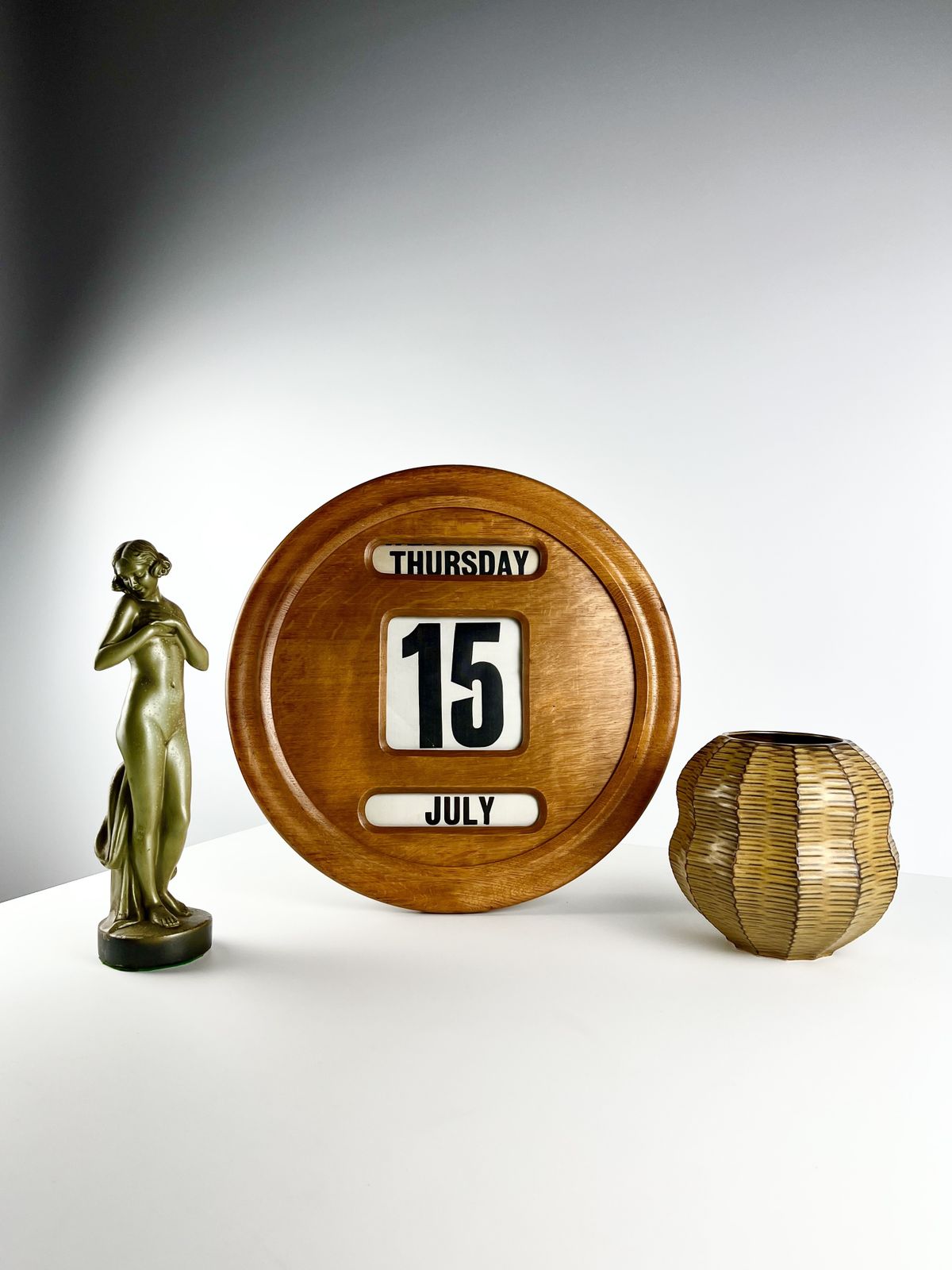 photo buy Oversized Perpetual Wall Calendar In Oak, British First Half 20th Century
