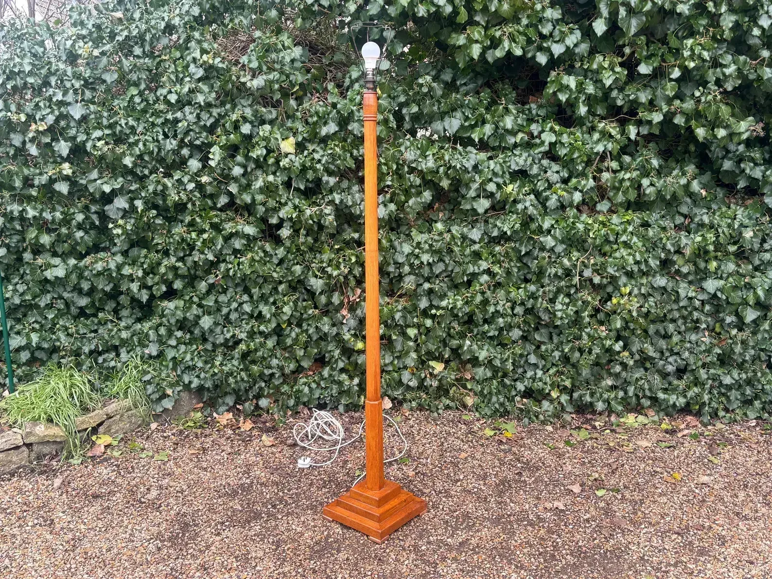 Vintage Art Deco Oak Standard Lamp photo 325.0