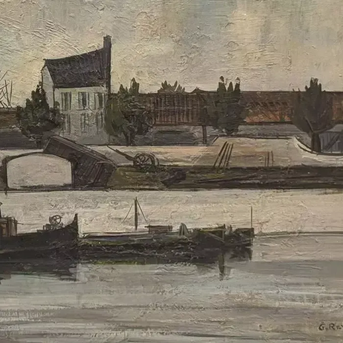 Factory At Port Saint Louis Du Rhône, 1957, By G. Reynier photo for sale
