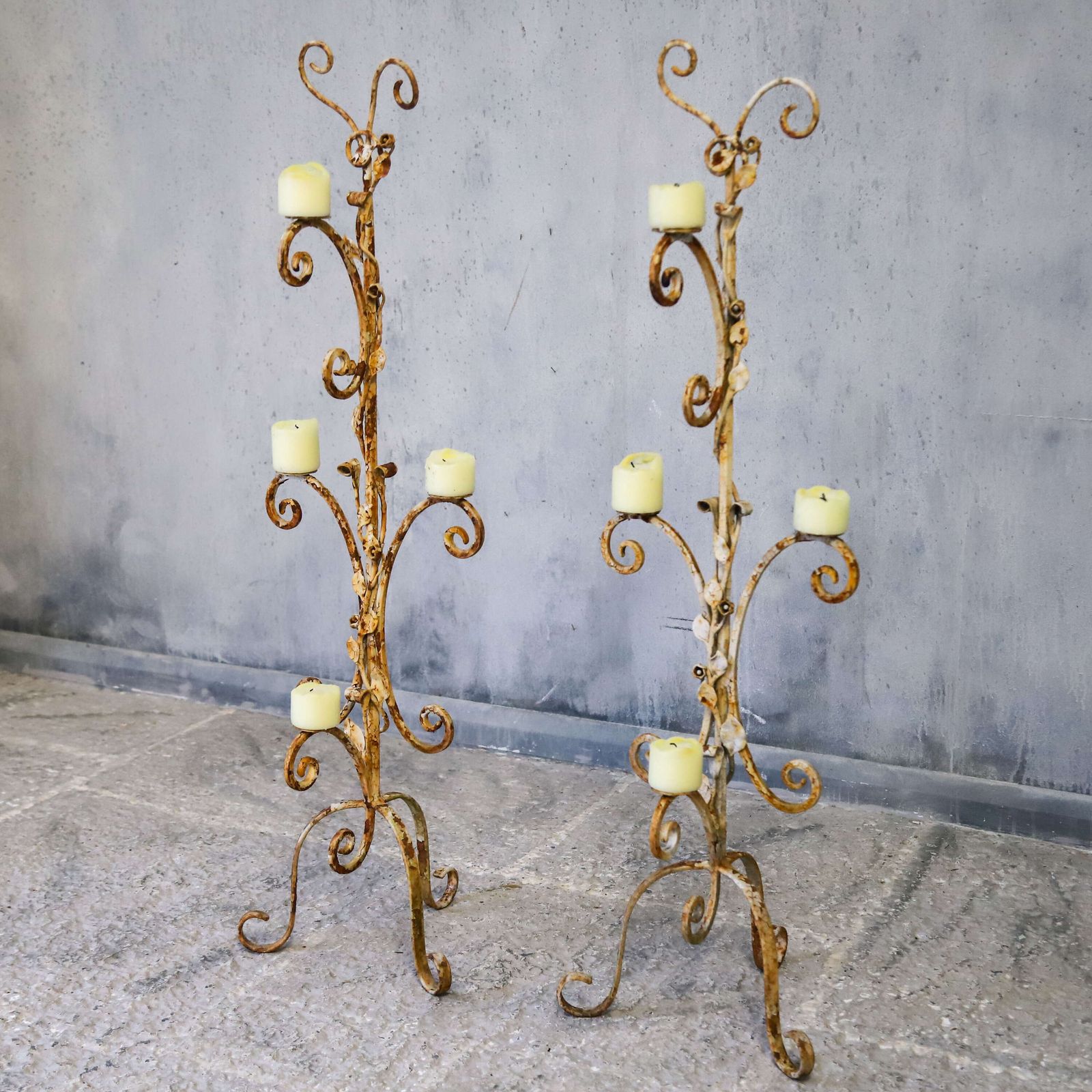 Pair Of Decorative French Metal Candelabra photo furniture