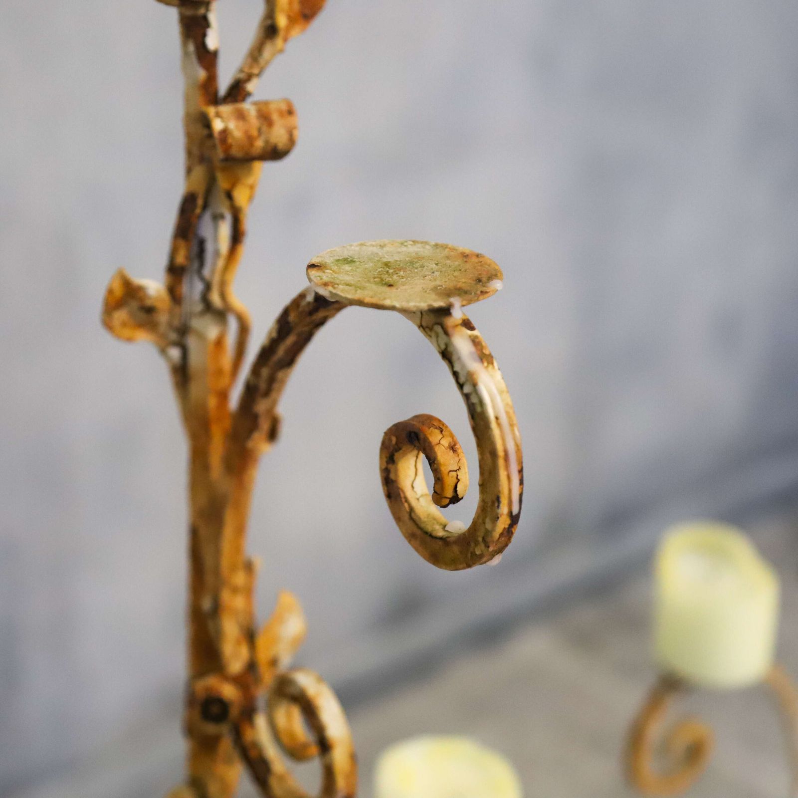 Pair Of Decorative French Metal Candelabra photo for sale