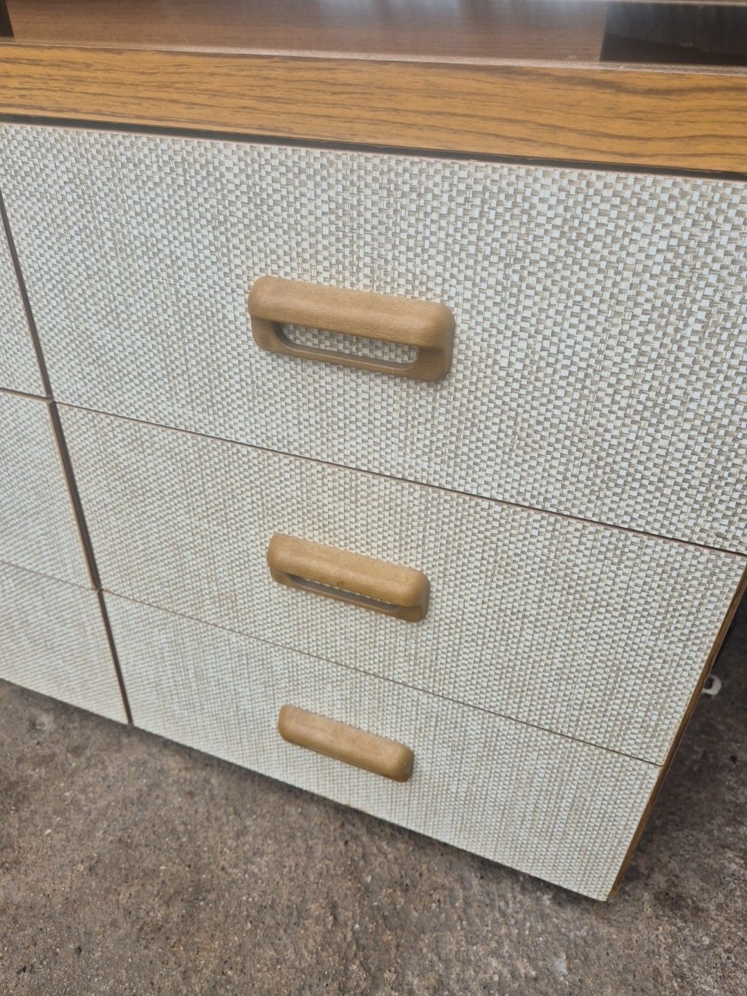 Vintage / Retro /Mid Century, Small 6 Drawer Dressing Chest With Mirror & Wheels photo Furniture