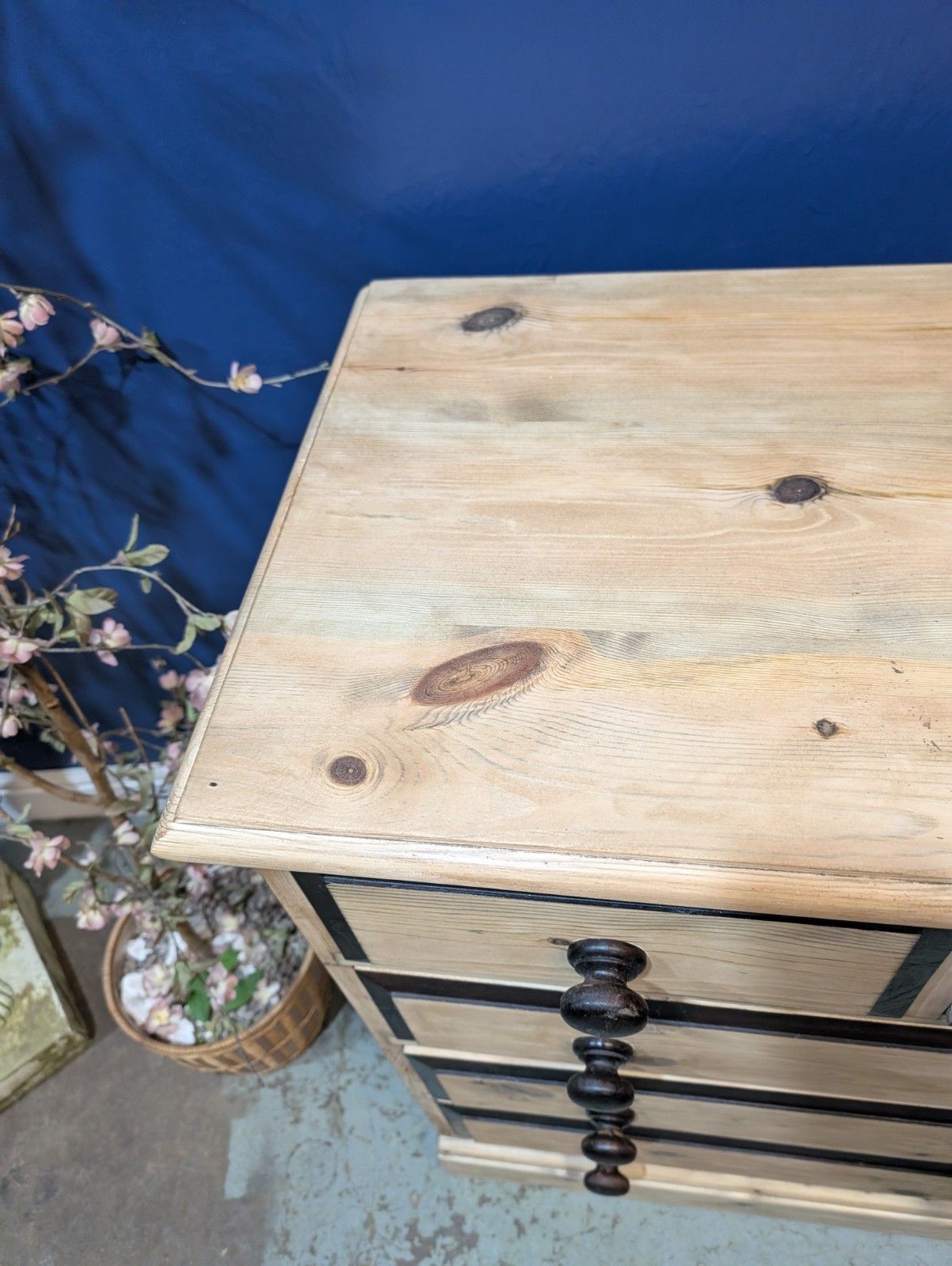 photo furniture Antique Victorian Pine Chest Of Drawers Two Over Three Refurbished Sanded