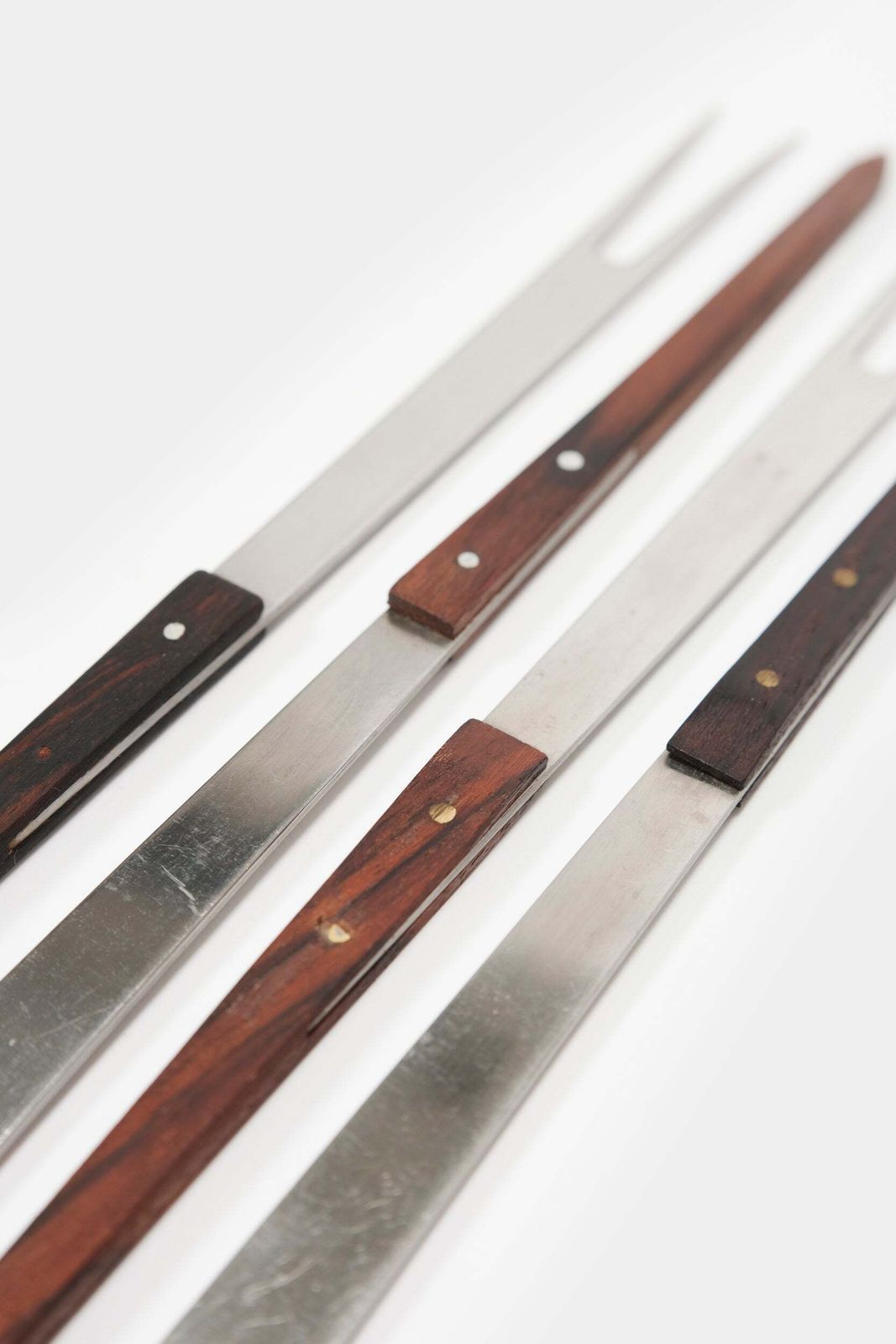 Set Of 4, Fondue Forks With Wooden Handles, Rosewood, Switzerland, 60s photo furniture