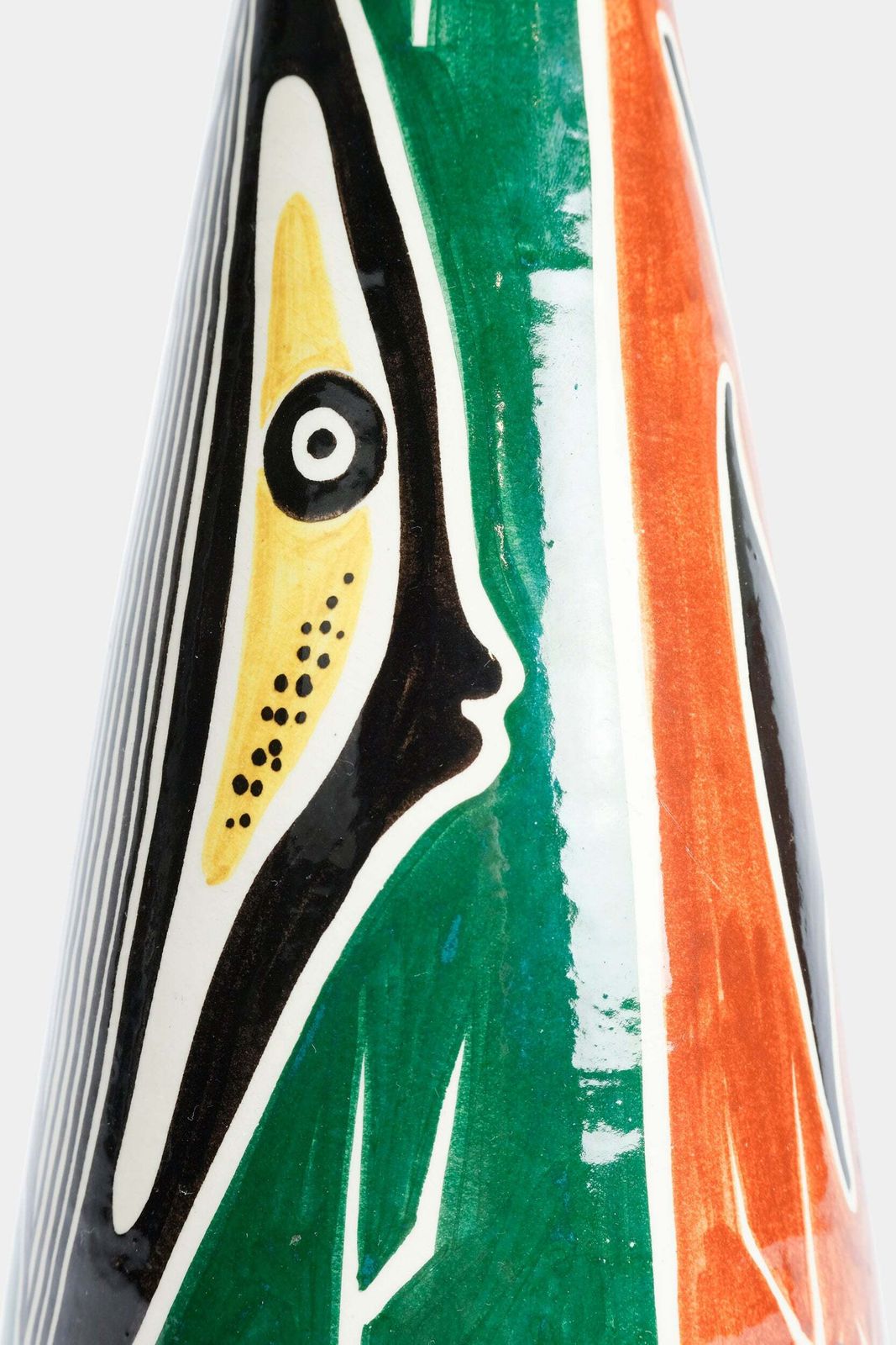 Ceramic Vase With Fish, Signed, 50s photo furniture