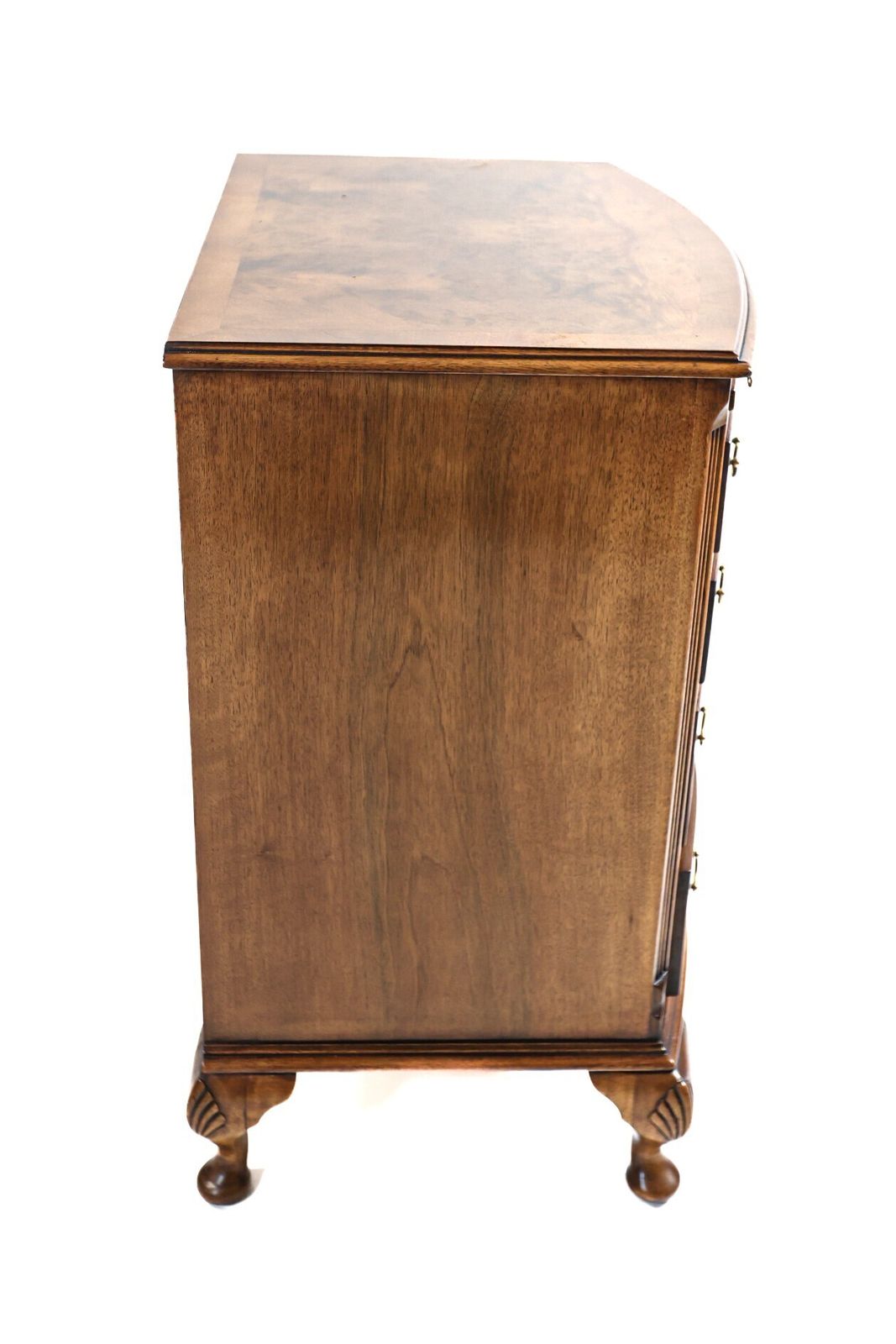Burr Walnut Bowfront Chest With Slide 1930s photo 500.0