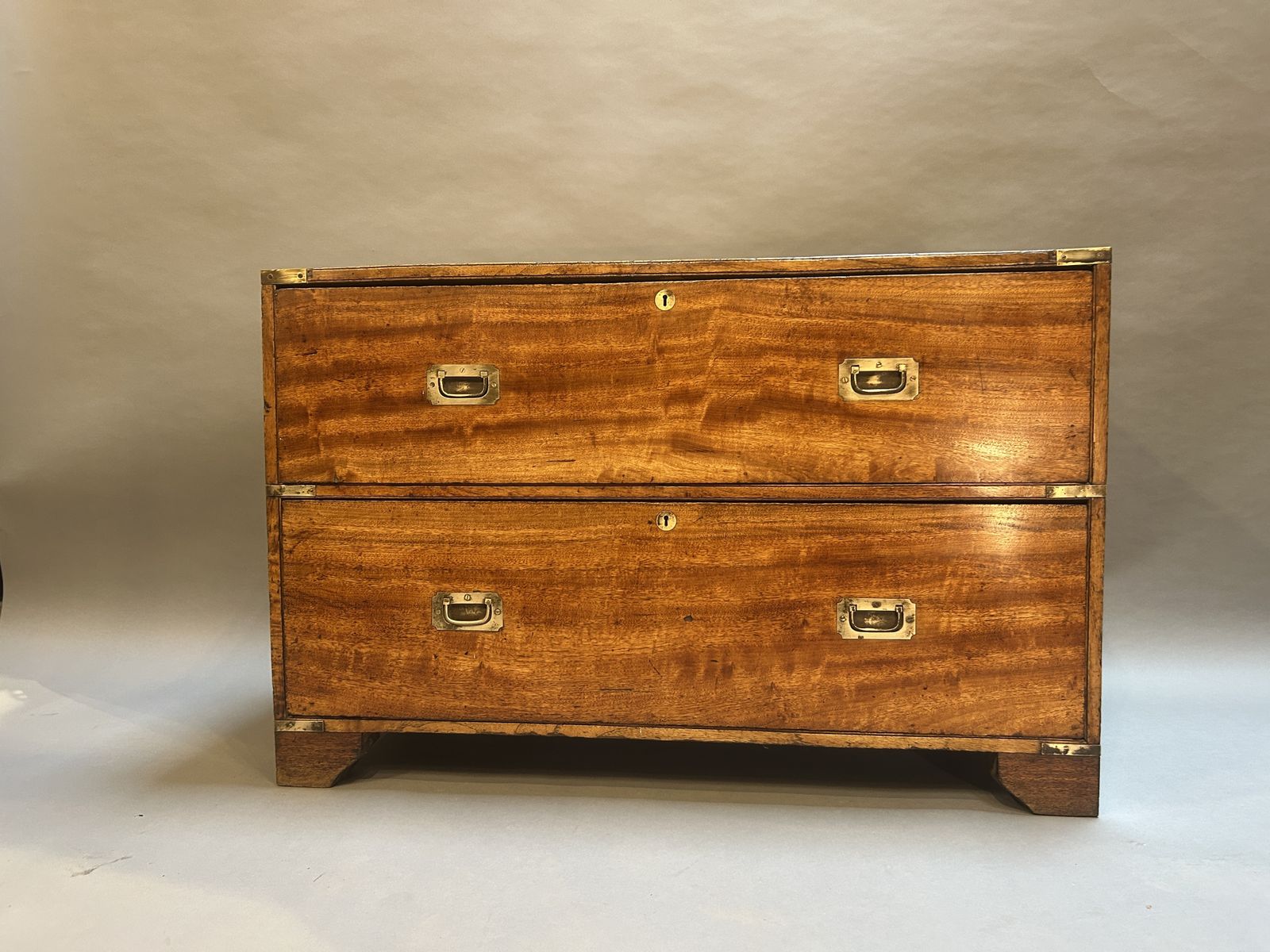C19th Campaign Low Chest Of Drawers photo vinterior