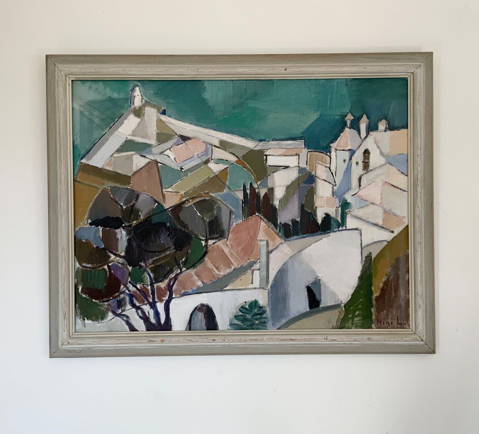 photo buy Vintage Original Modernists Oil On Canvas Landscape By Nini Landgren (1903 1976)