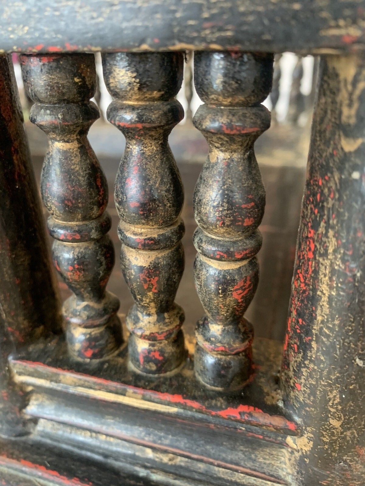 Rare 19th Century Burmese "Single Rider" Howdah Carved Lacquered Teak Elephant Seat Saddle Chair photo vintage