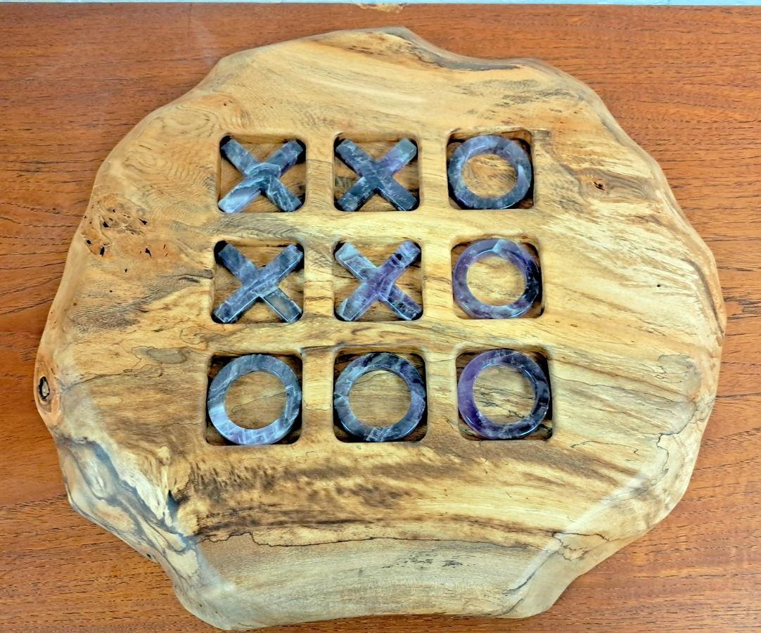 Anna New York By Rablabs Afora Tic Tac Toe Game In Acacia Wood & Amethyst