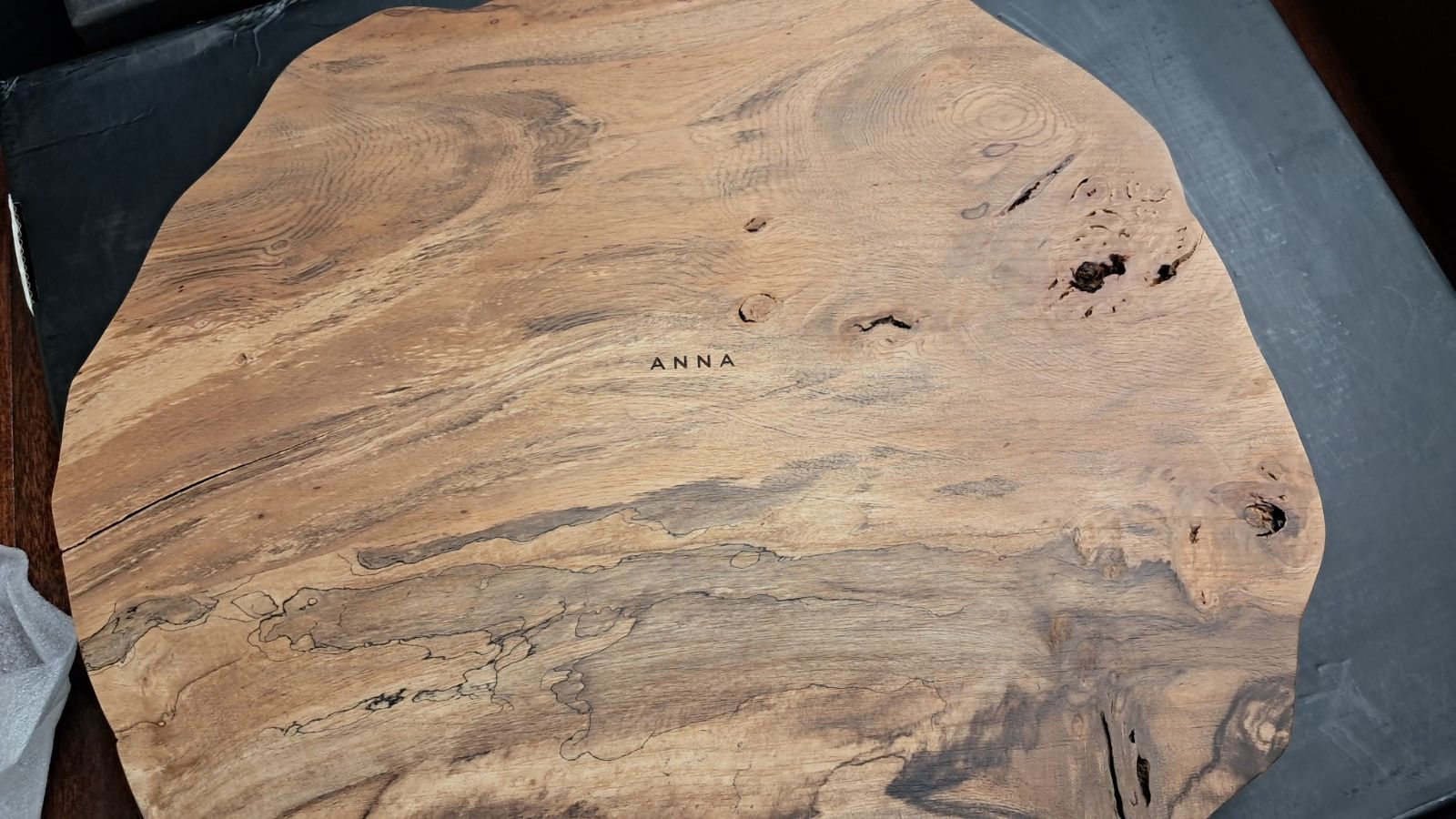 Anna New York By Rablabs Afora Tic Tac Toe Game In Acacia Wood & Amethyst photo vinterior