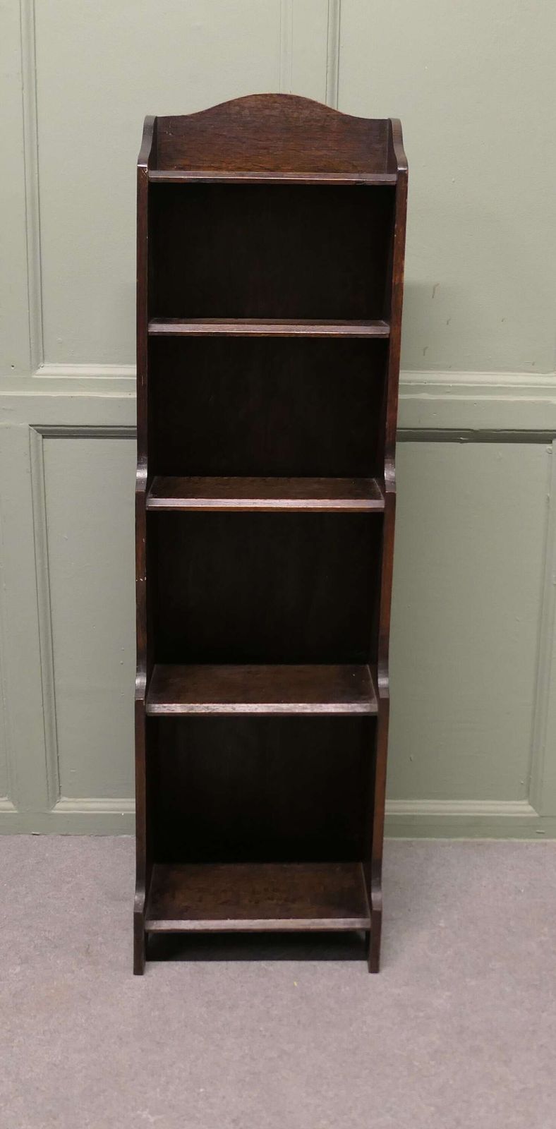 Art Deco Tall Slim Golden Oak Bookcase. photo Furniture