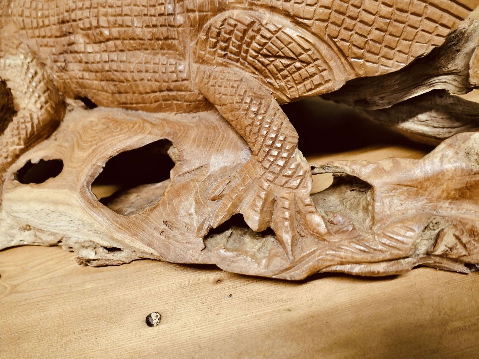A Hand Carved Live Wood Iguana This Wonderful Piece Is Carved From A Single Piece Of Wood photo Art