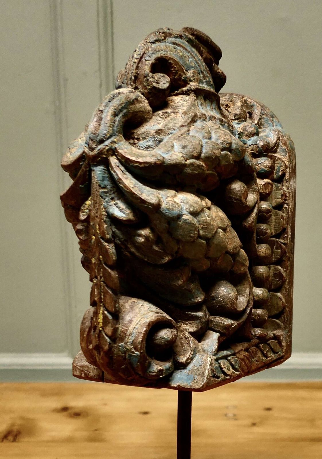 Primitive Architectural Carved Wood Mounted Sculpture A Beautiful Piece Of Folk Architec photo Home Decor