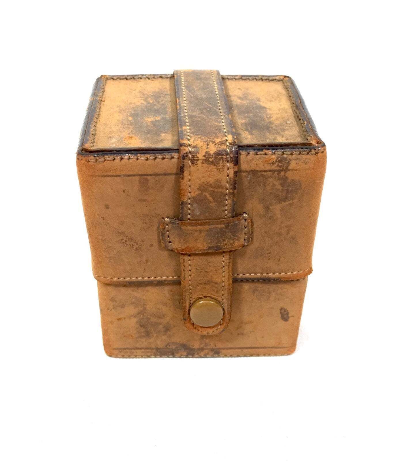Antique Glass Fragrance / Perfume Scent Bottles In Travel Case C.1930 photo Home Decor