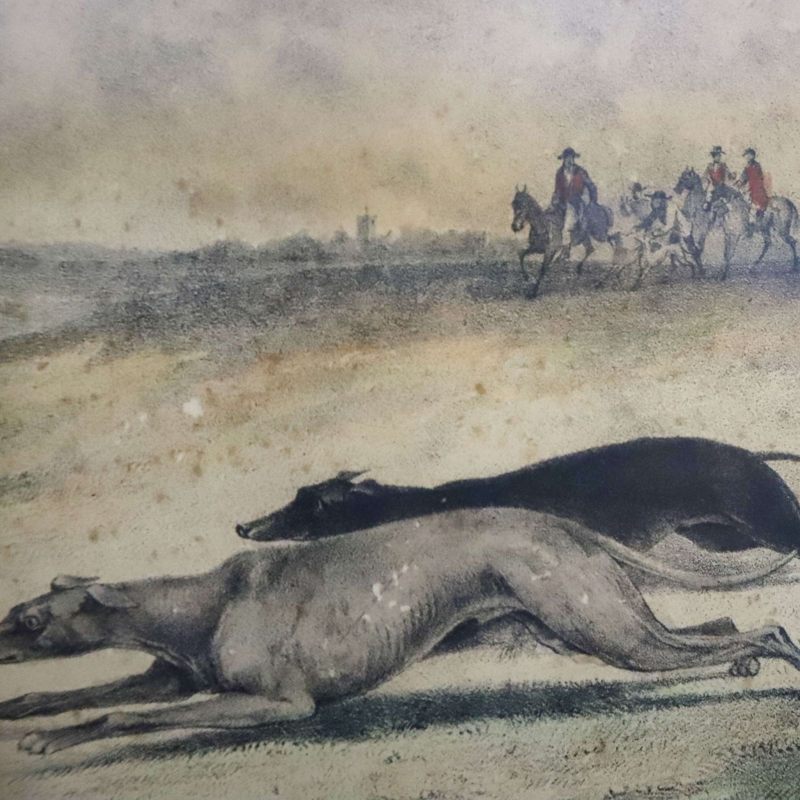 Original 1830s Lithograph — “Hare Coursing” By C. H. Wergall photo 135.0