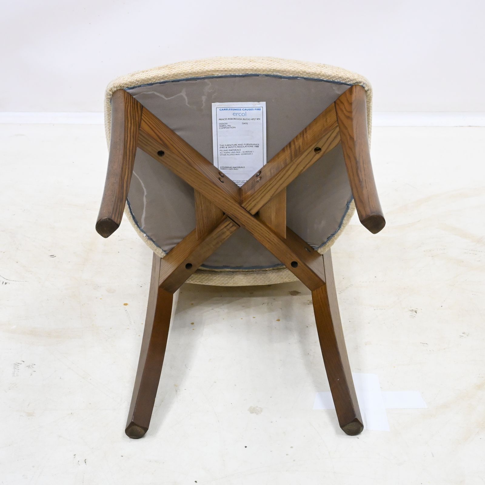 photo vinterior Ercol Set Of 4 Dining Chairs Golden Dawn Upholstered Seats & Backs Free Delivery