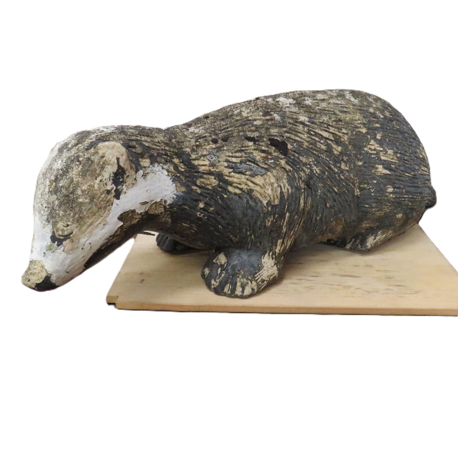 Vintage English Weathered Garden Badger Ornament