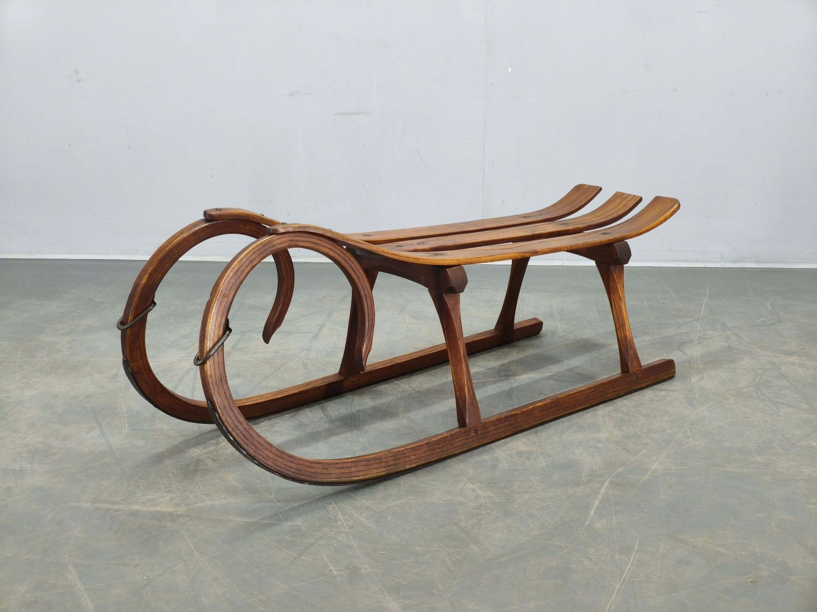 1930s Czech Oak Art Deco Sled photo furniture