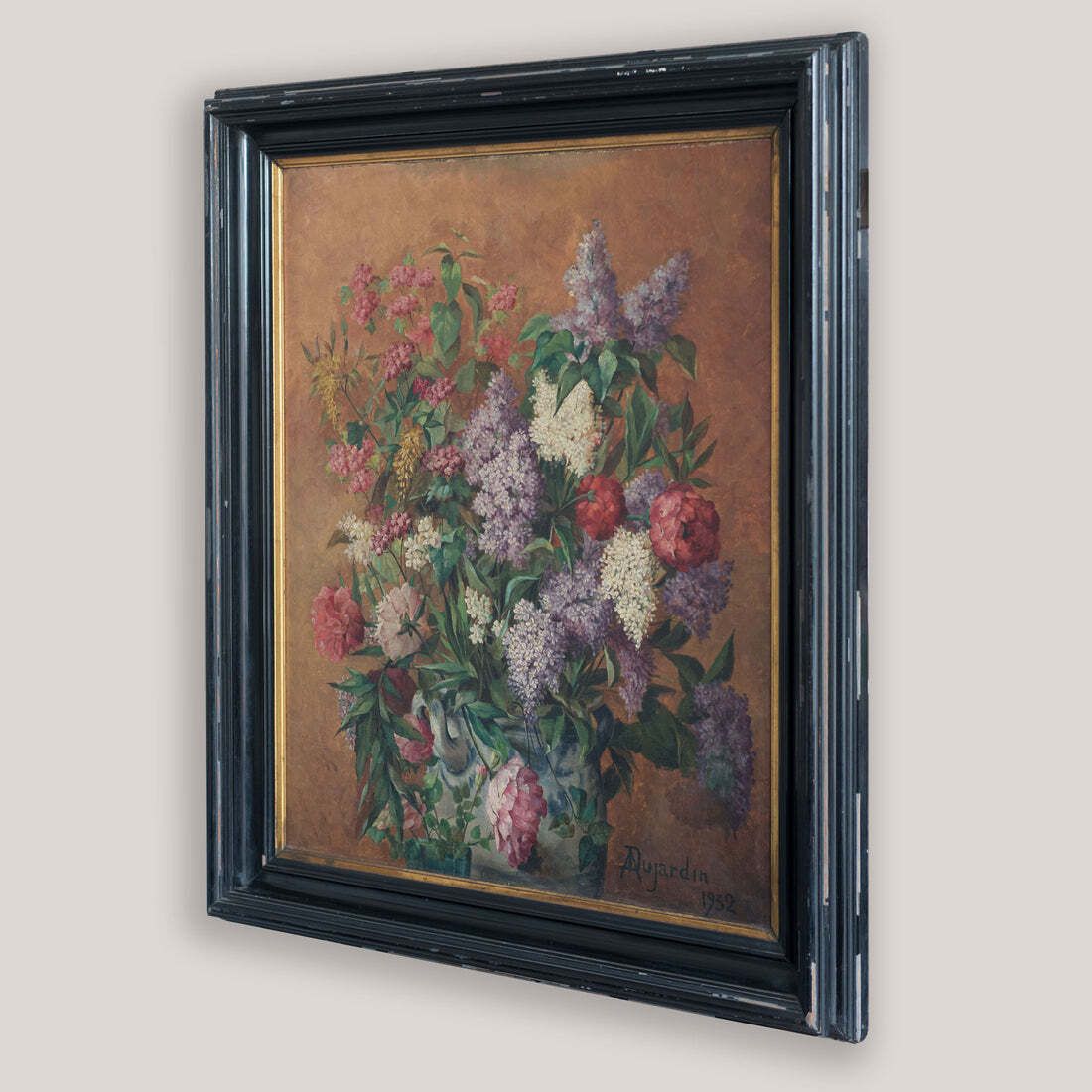Floral Still Life In Vase   Signed And Dated   Oil On Canvas photo Art