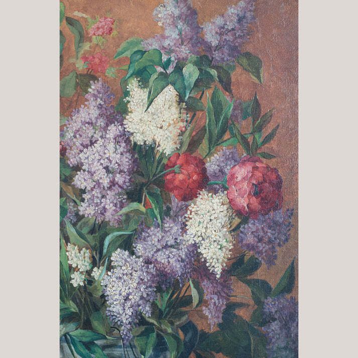 Floral Still Life In Vase   Signed And Dated   Oil On Canvas photo vinterior