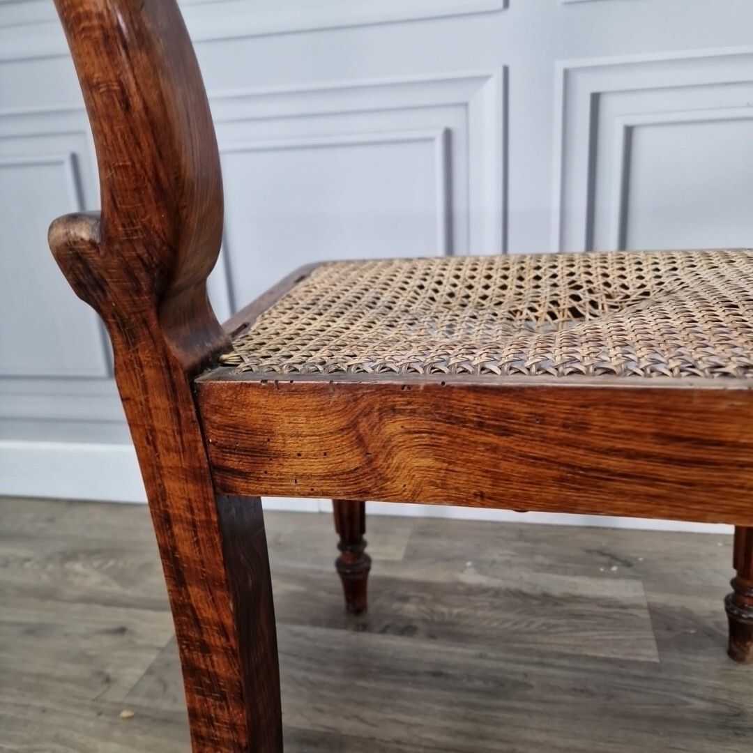 photo buy Antique Carved Chair Solid Wooden Turned Decorative Cane Rattan Hall Occasional