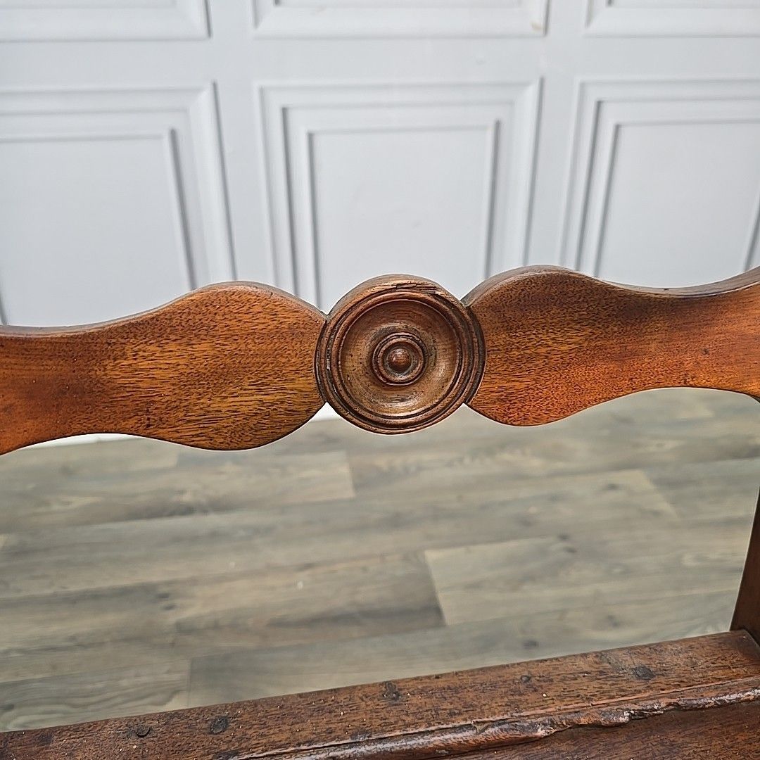 photo furniture Antique Oak Armchair Desk Chair – Turned Solid Wood – Georgian Regency Country