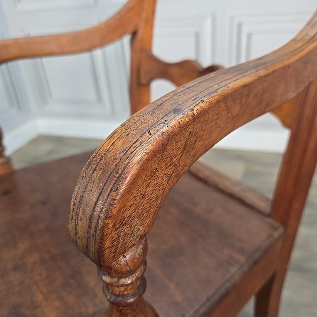 270.0 Antique Oak Armchair Desk Chair – Turned Solid Wood – Georgian Regency Country photo
