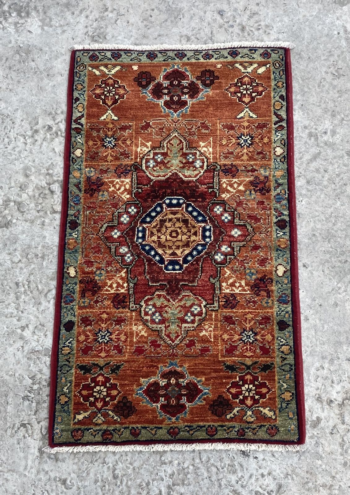 2x3 Rust Afghan Mamluk Hand Knotted Oriental Rug photo furniture