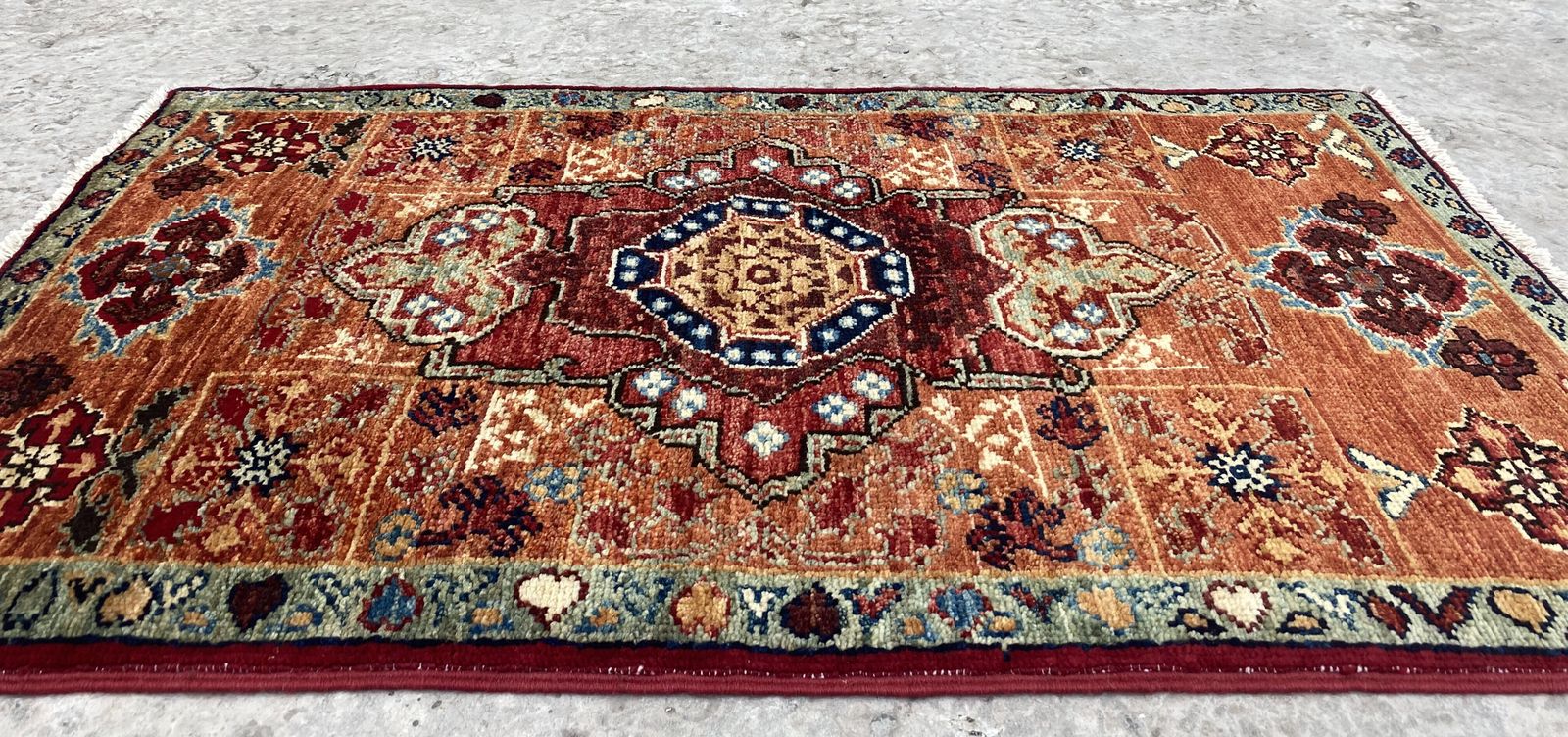 2x3 Rust Afghan Mamluk Hand Knotted Oriental Rug photo buy