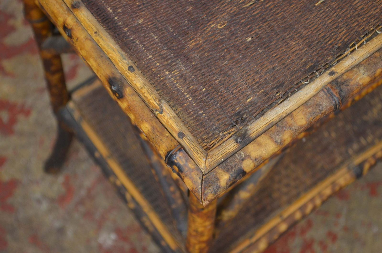 Antique Aesthetic Movement Bamboo Side/Hall Table With Storage photo 195.0