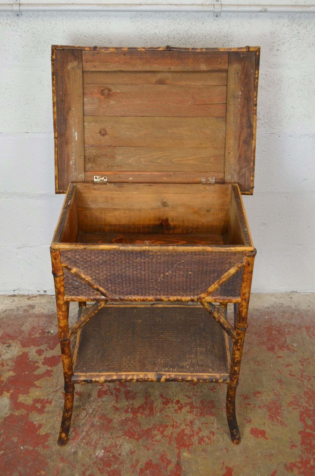 Antique Aesthetic Movement Bamboo Side/Hall Table With Storage photo vinterior