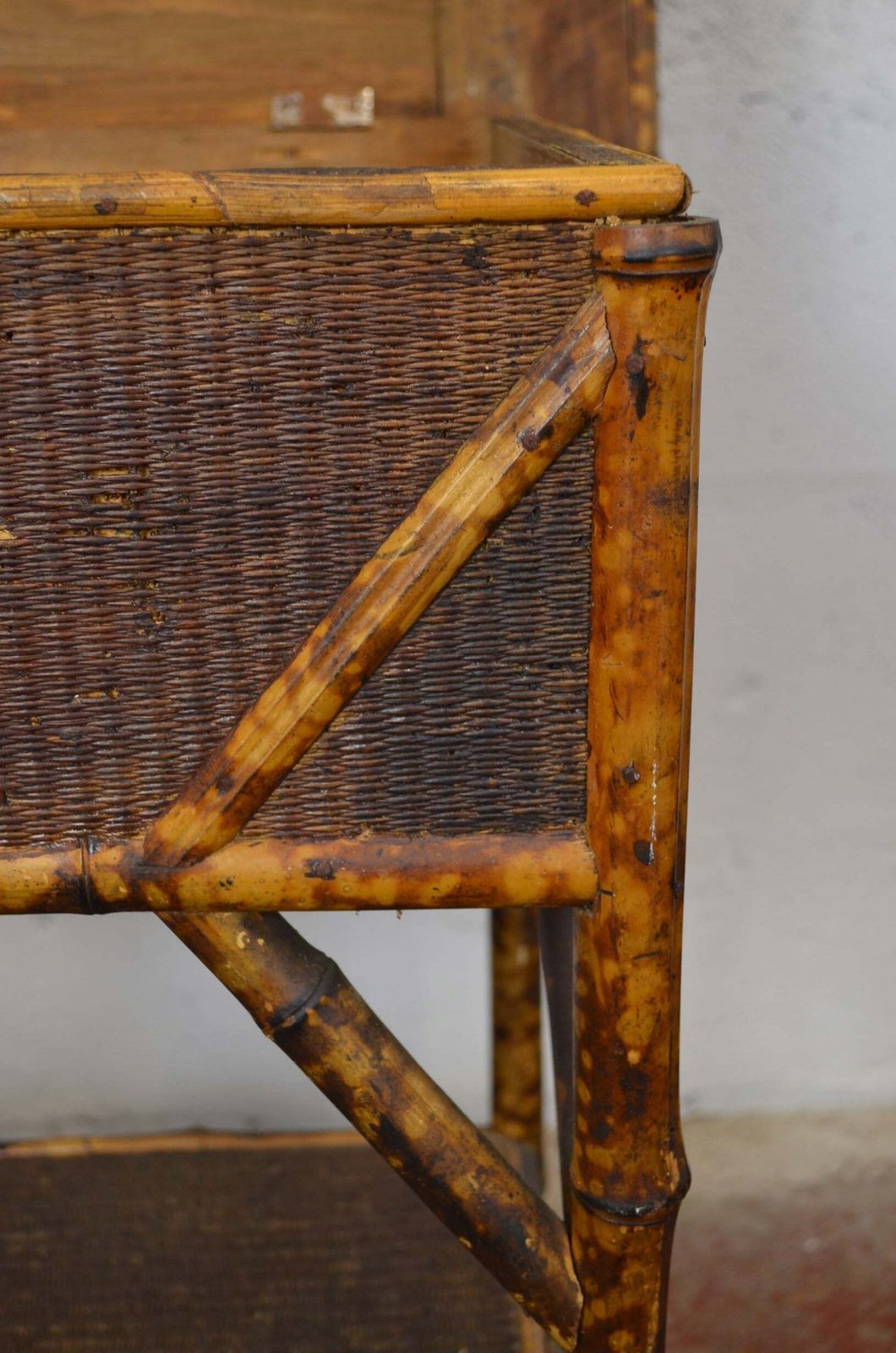 Antique Aesthetic Movement Bamboo Side/Hall Table With Storage photo buy