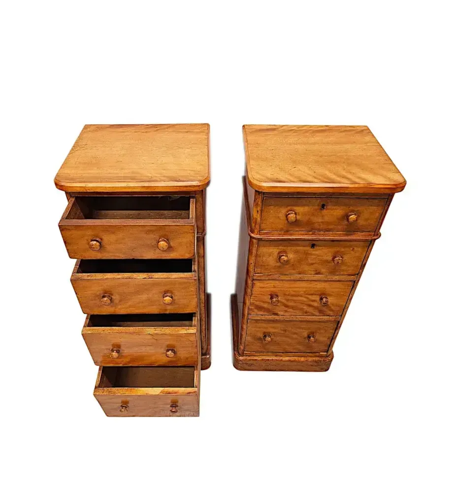 A Fabulous Pair Of 19th Century Bedside Chests photo Furniture