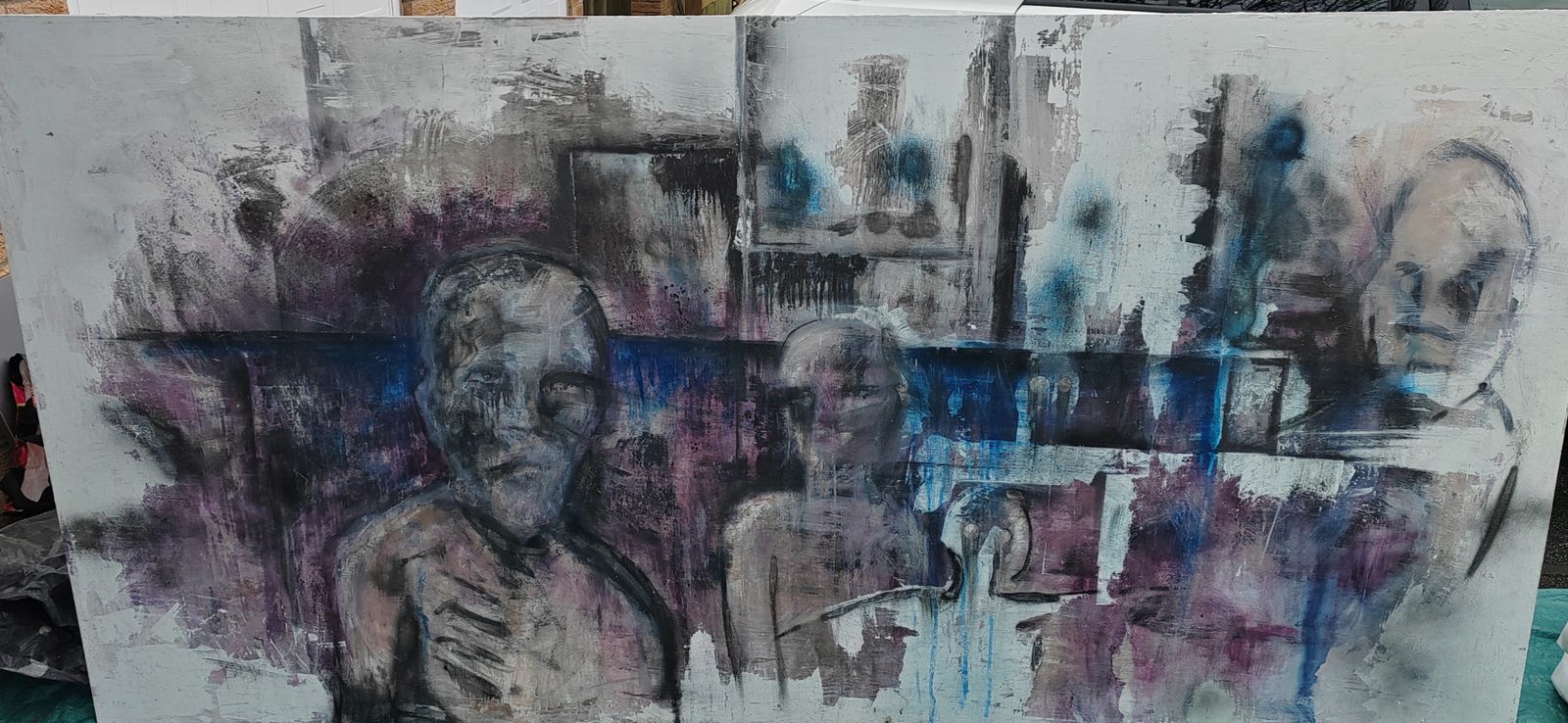 Mixed Media Oversized Painting photo furniture