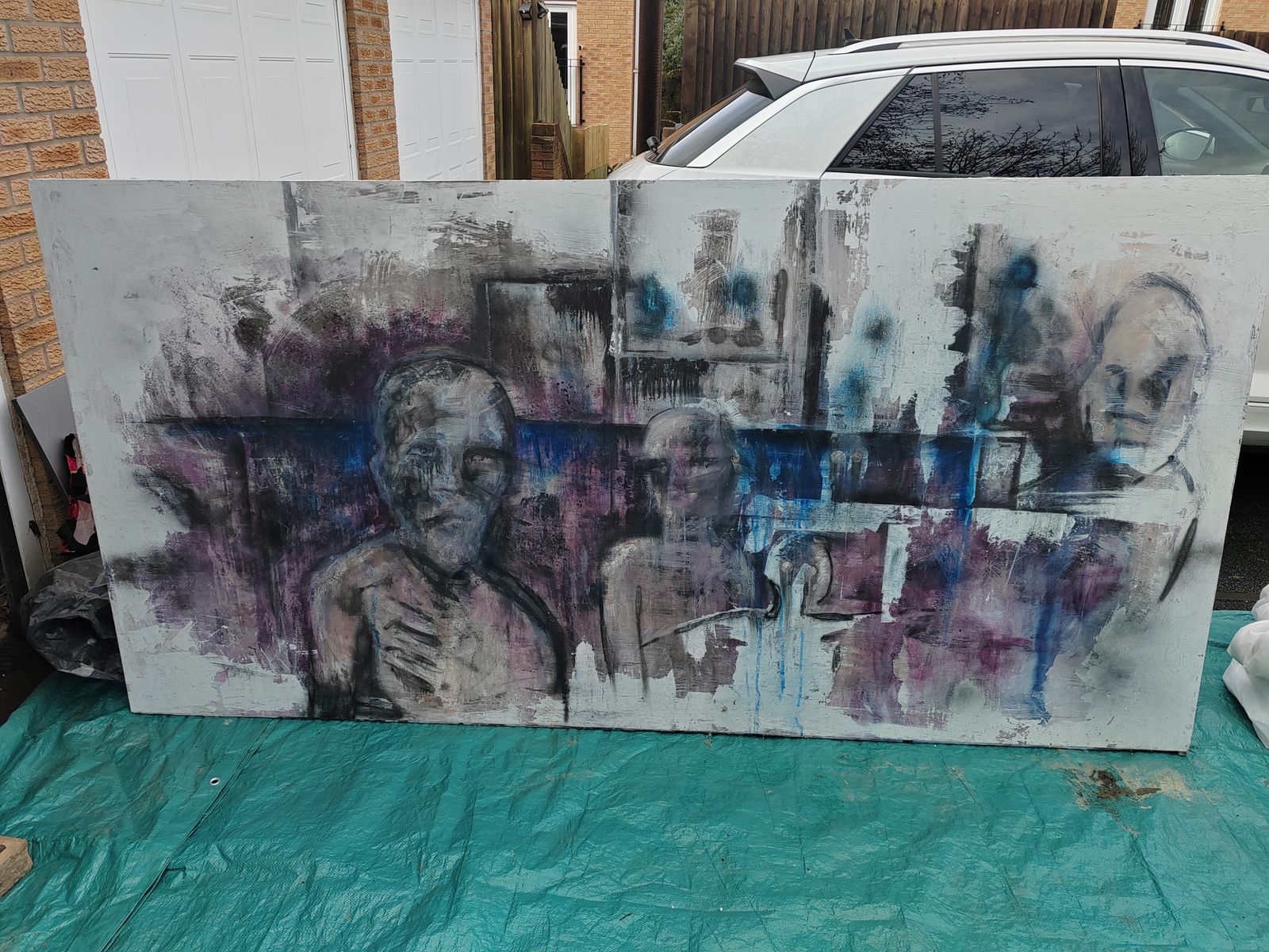 Mixed Media Oversized Painting photo for sale