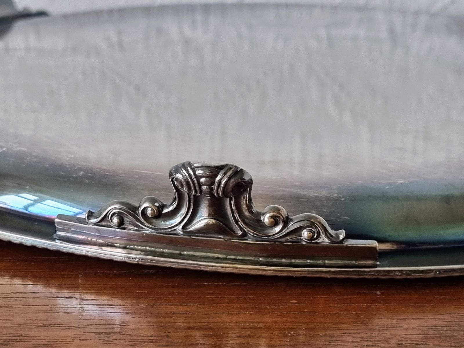 Large Heavy Antique Silver Plated Footed Salver, Z Barraclough And Sons Leeds, English Serving Tray 1890s photo buy