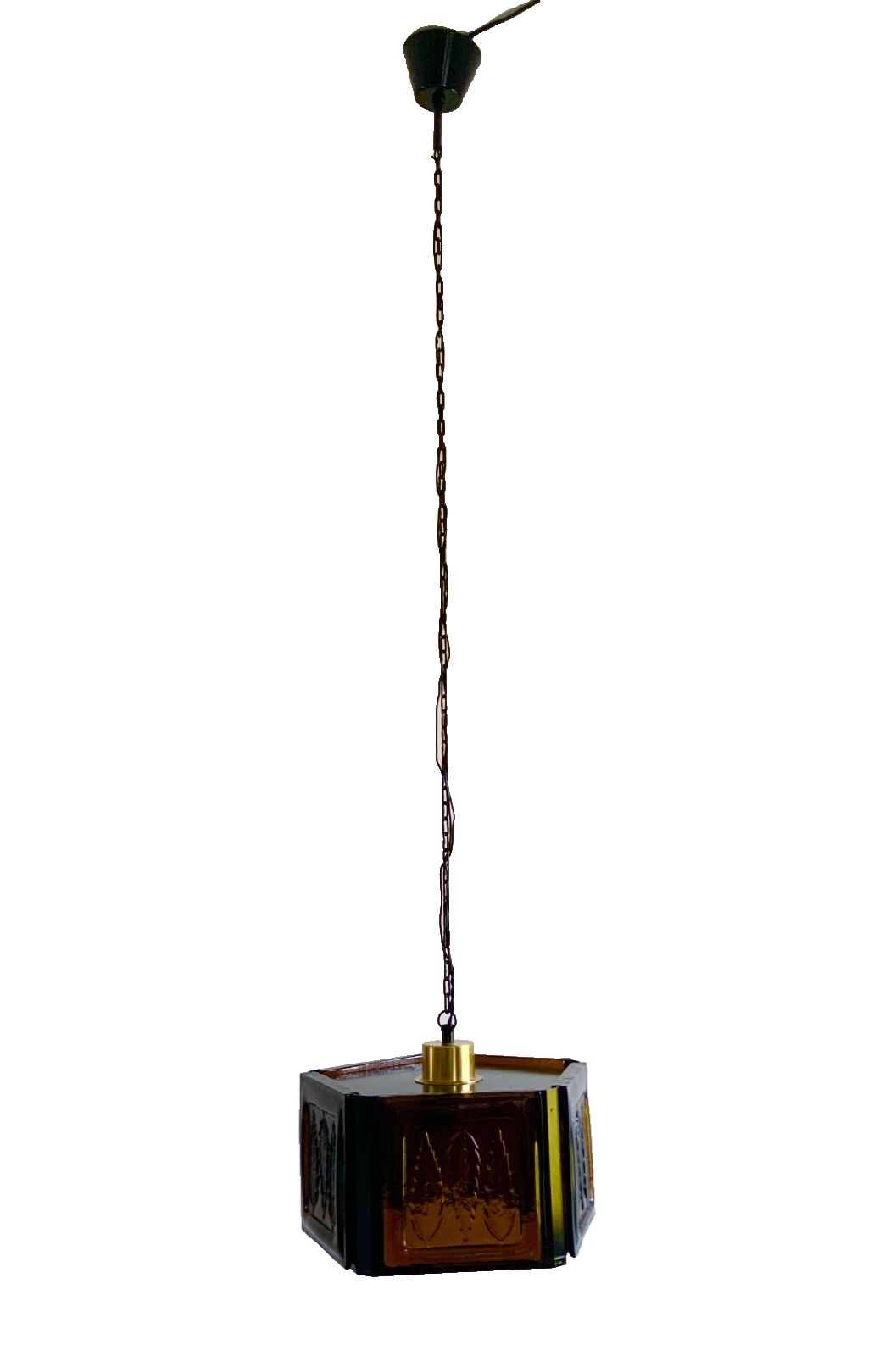 photo furniture Mid Century Modern Erik Hoglund Amber Ceiling Lamp Glass Kosta Boda 1970s
