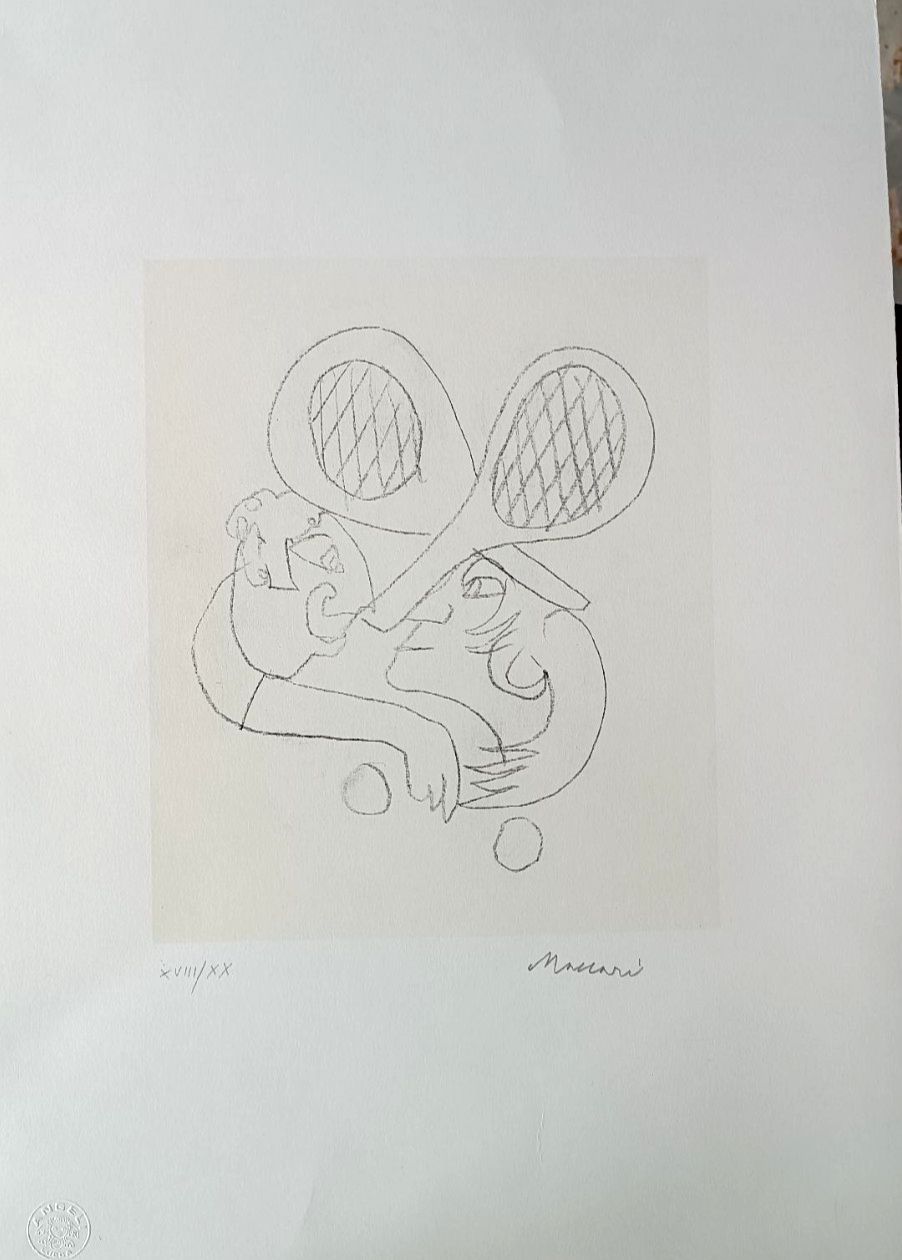 2 Lithographs Numbered And Signed Mino Maccari With Stamp Angels Lucca 5 photo Art