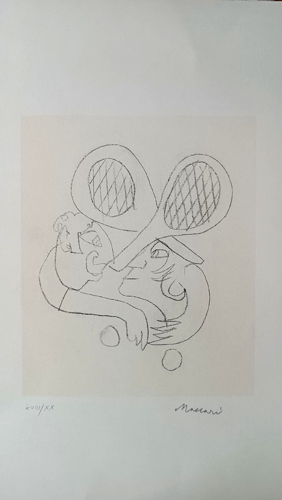 2 Lithographs Numbered And Signed Mino Maccari With Stamp Angels Lucca 5 photo 98.0