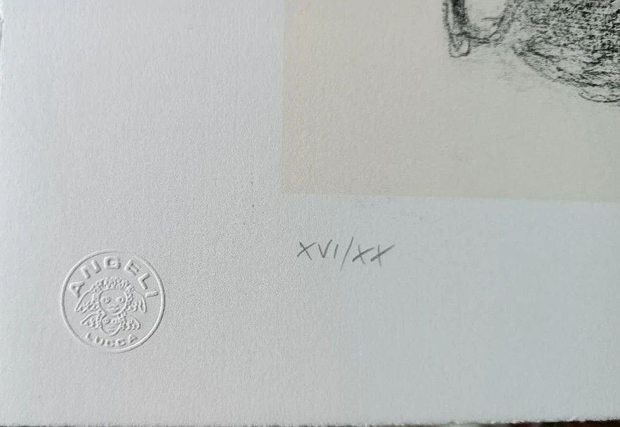 98.0 2 Lithographs Numbered And Signed Mino Maccari With Stamp Angels Lucca 5 photo