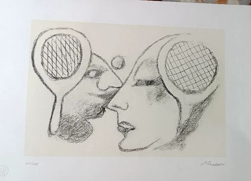 photo buy 2 Lithographs Numbered And Signed Mino Maccari With Stamp Angels Lucca 5
