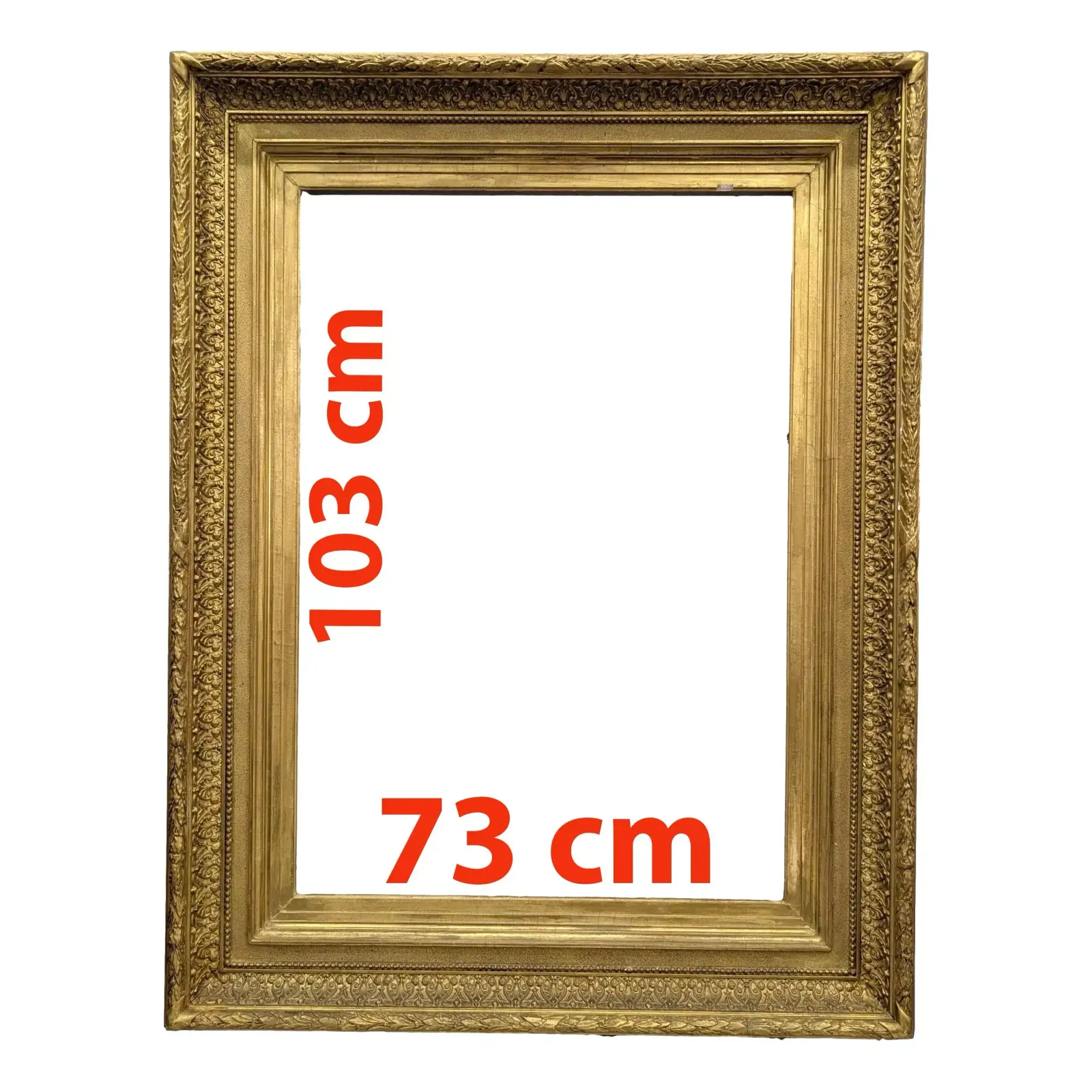 Frame In Wood And Gilded Stucco From The End Of The 19th Century 103x73 Cm