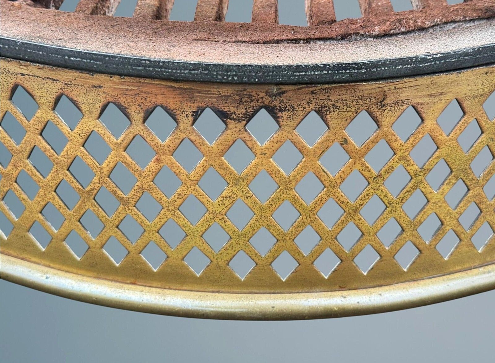 Georgeiii Style Wrought Iron And Brass Fire Basket photo buy