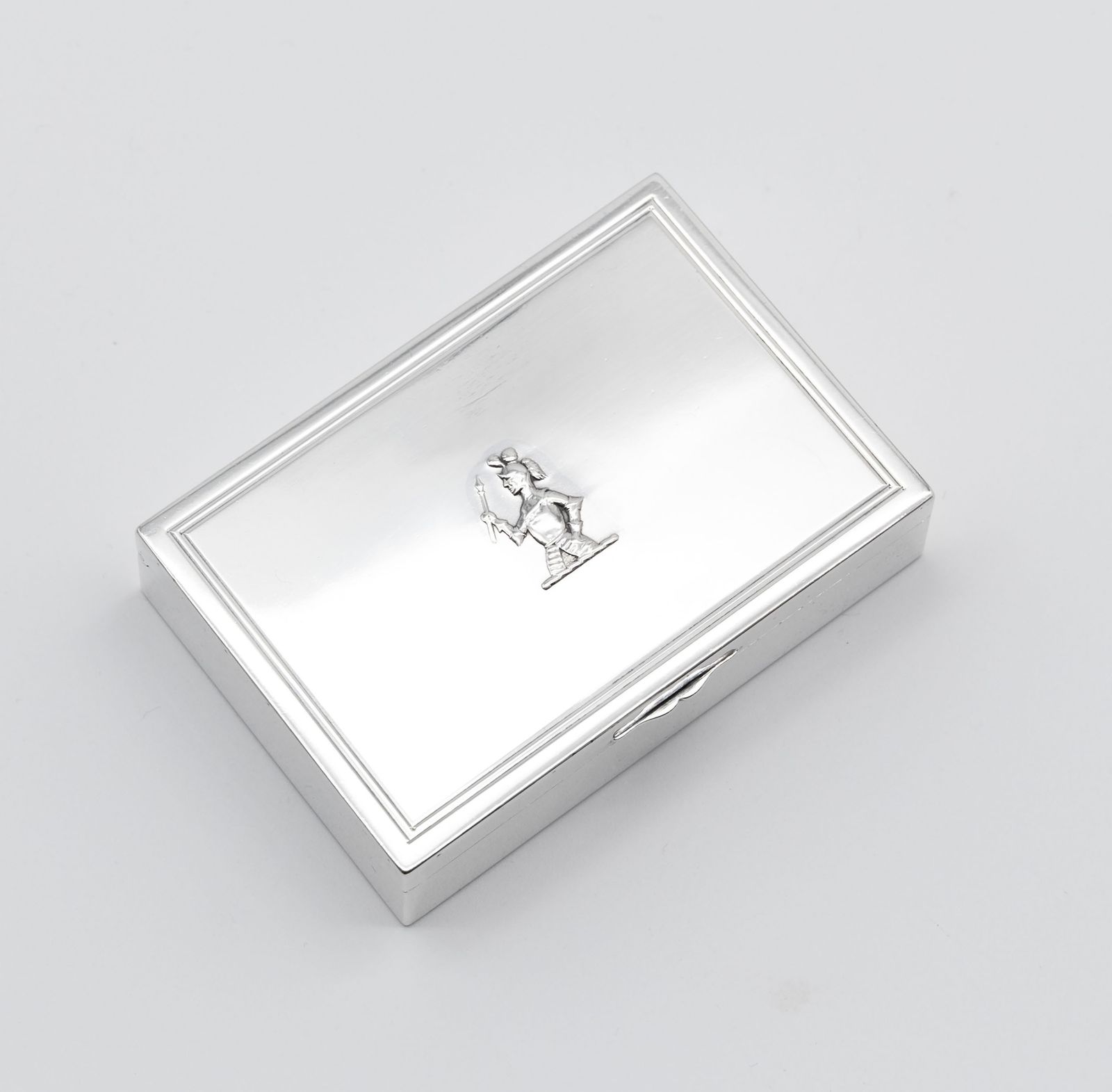 Sebastian Garrard Sterling Silver Knight Trinket Box London 1931 Garrard & Co