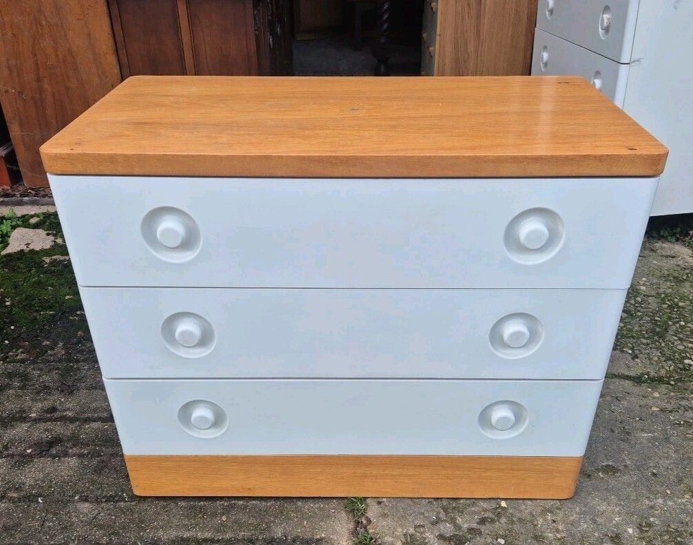 Retro/Vintage/ Mid Centurystag 3 Drawer Chest Of Drawers