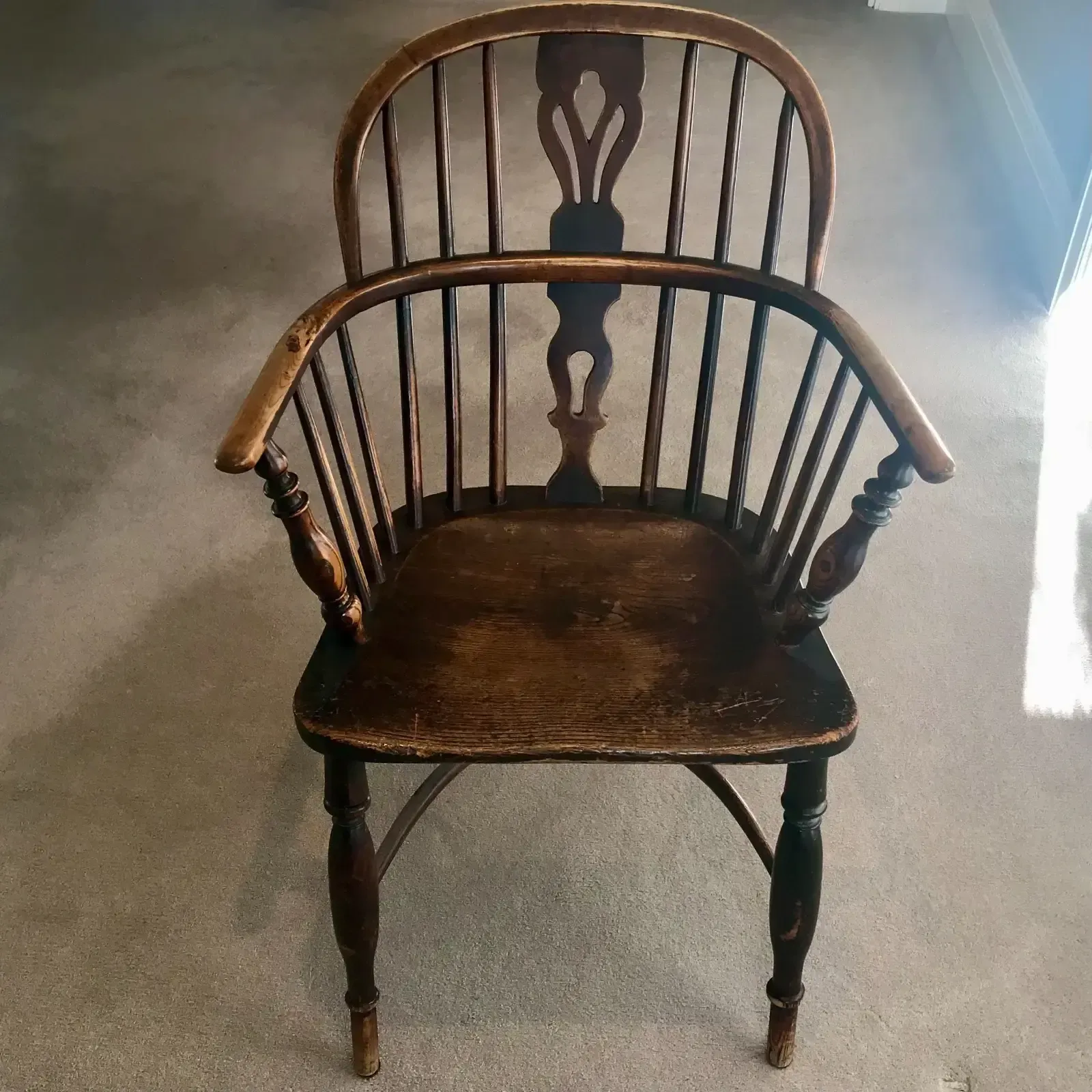 Antique Windsor Chair With Crinoline Stretcher photo for sale