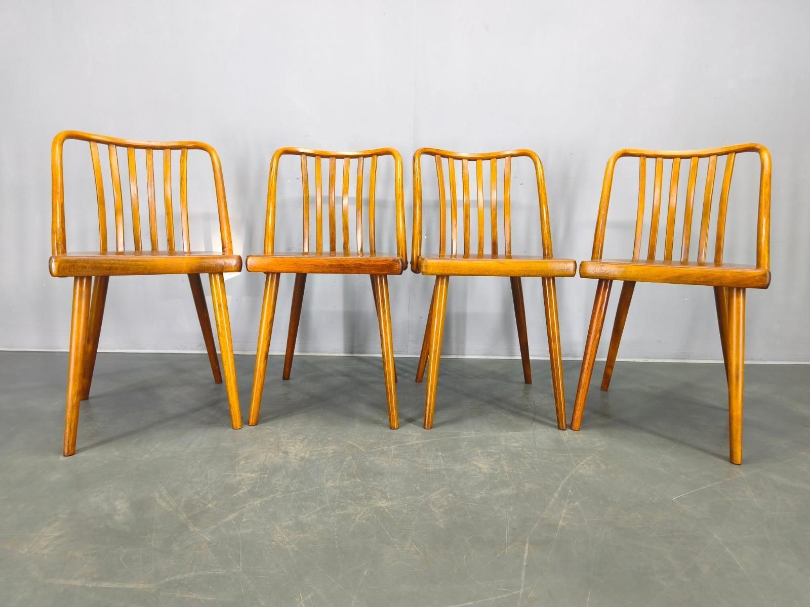 Antonin Suman For Ton Dining Chairs, 1960s, Set Of Four photo for sale