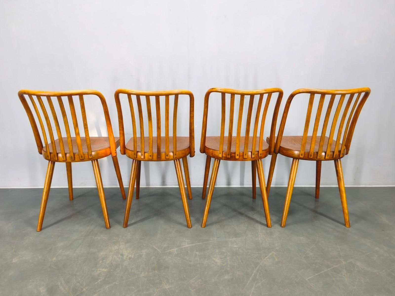 Antonin Suman For Ton Dining Chairs, 1960s, Set Of Four photo vintage