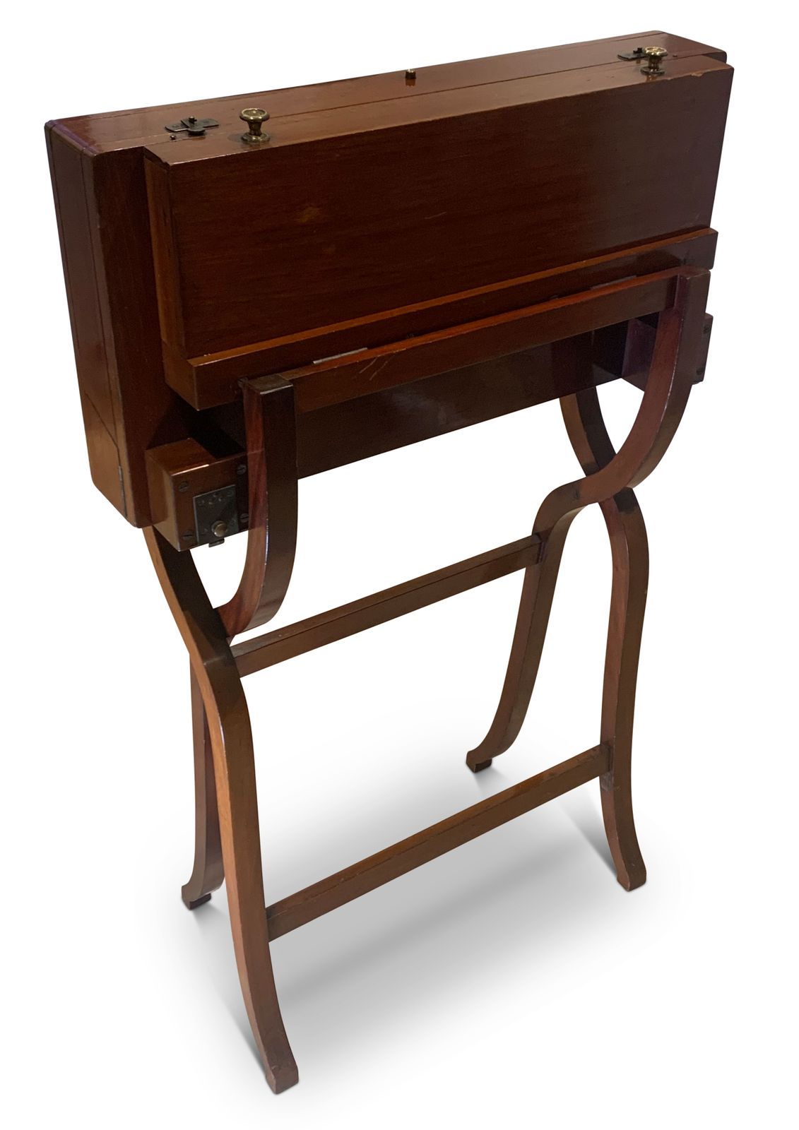 Regency Travelling Campaign Coaching X Frame Table United By Rail Stretchers. photo for sale